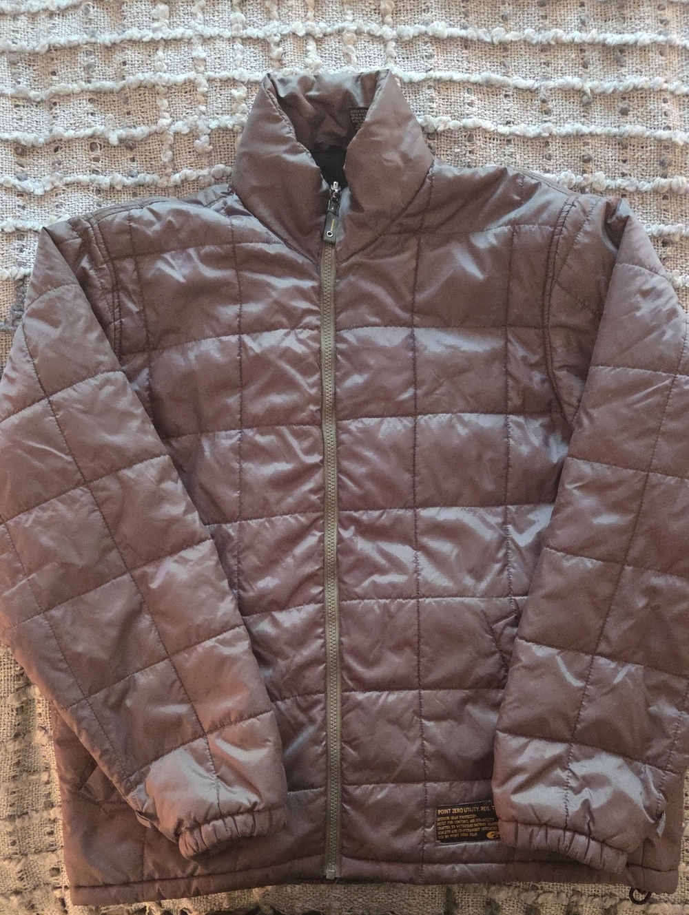 Point Zero Men's Quilted Puffer Jacket in Brown